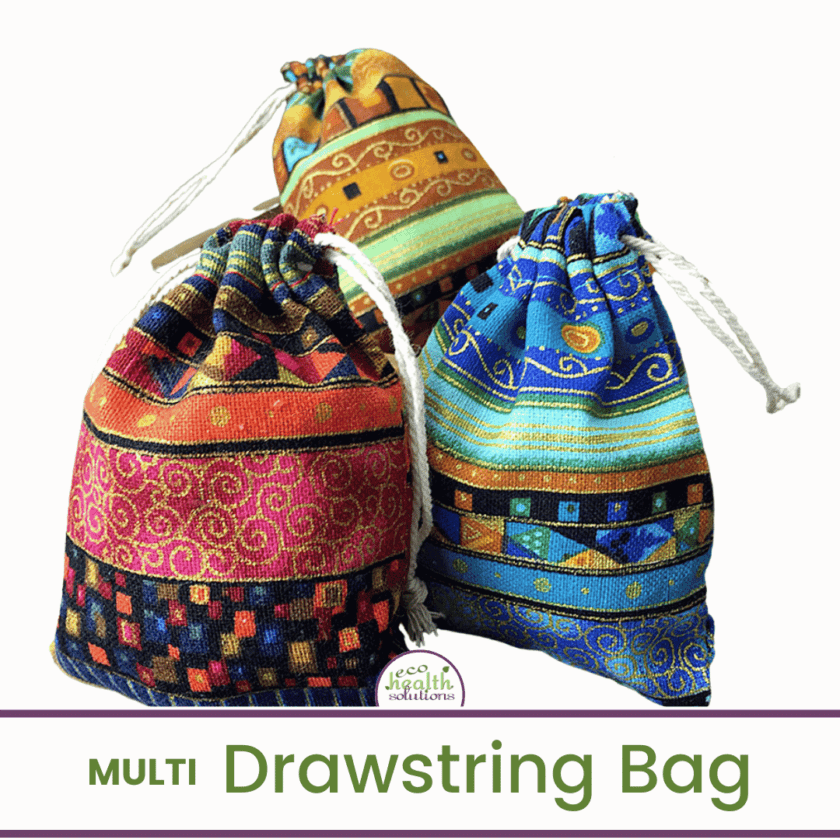 MULTI COLOURED DRAWSTRING bags - eco health solutions